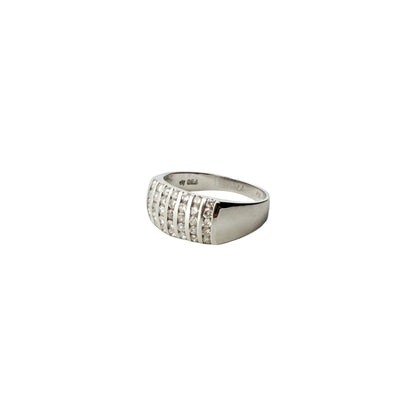 13742GM - Sortija oro blanco 18kt y carriles con 35 diamantes