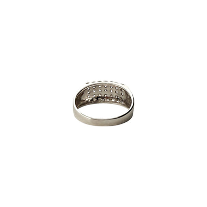 13742GM - Sortija oro blanco 18kt y carriles con 35 diamantes