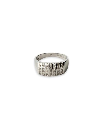 13742GM - Sortija oro blanco 18kt y carriles con 35 diamantes