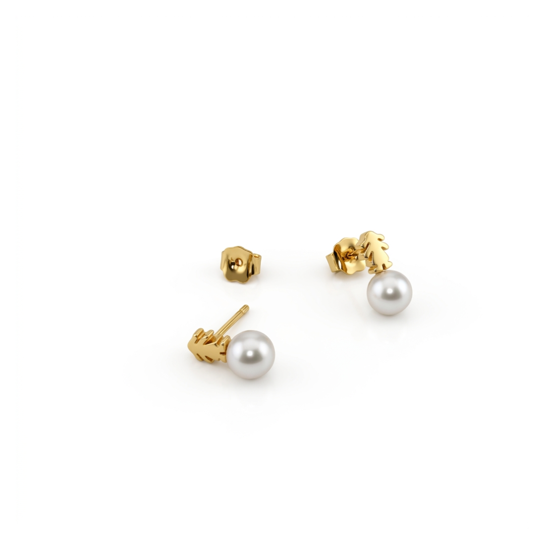13811GM Pendientes TOUS oro amarillo 18kt niña  y perlas cultivadas