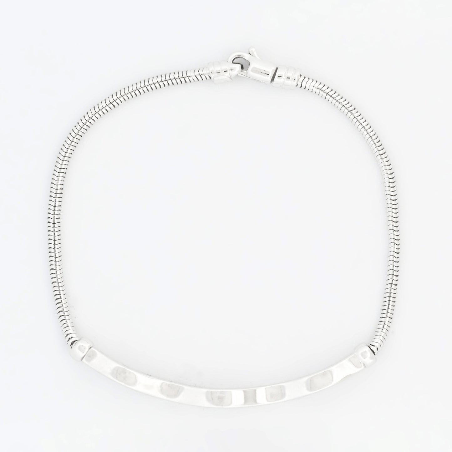 Pulsera semirrígida oro blanco y diamantes cadena serpiente - 13815GM