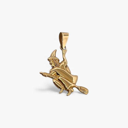 Comprar colgante medalla de bruja realizada en oro amarillo de 18kt. Joyería Ian'Or. Joyas de segunda mano. Joyas restauradas. Colgantes baratos. Envío gratis.