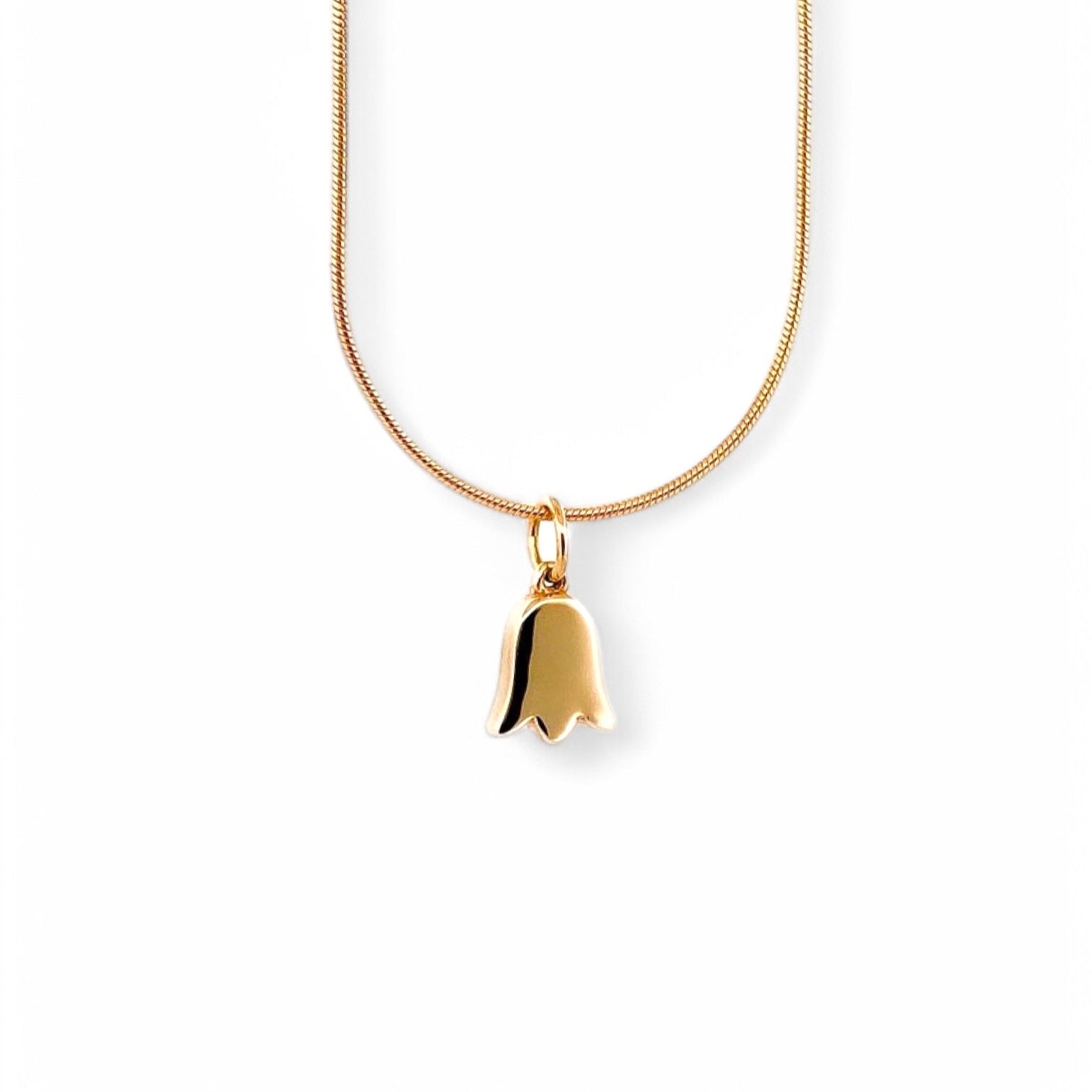 Collar original de la firma Tous de oro amarillo de 18kt y colgante en forma de tulipán. Joyas segunda mano Tous. Joyas Tous baratas. Envío gratis. Joyas Tous.