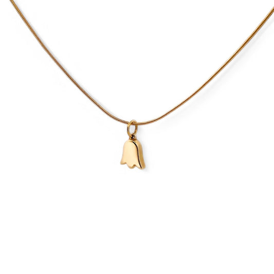 Collar original de la firma Tous de oro amarillo de 18kt y colgante en forma de tulipán. Joyas segunda mano Tous. Joyas Tous baratas. Envío gratis. Joyas Tous.