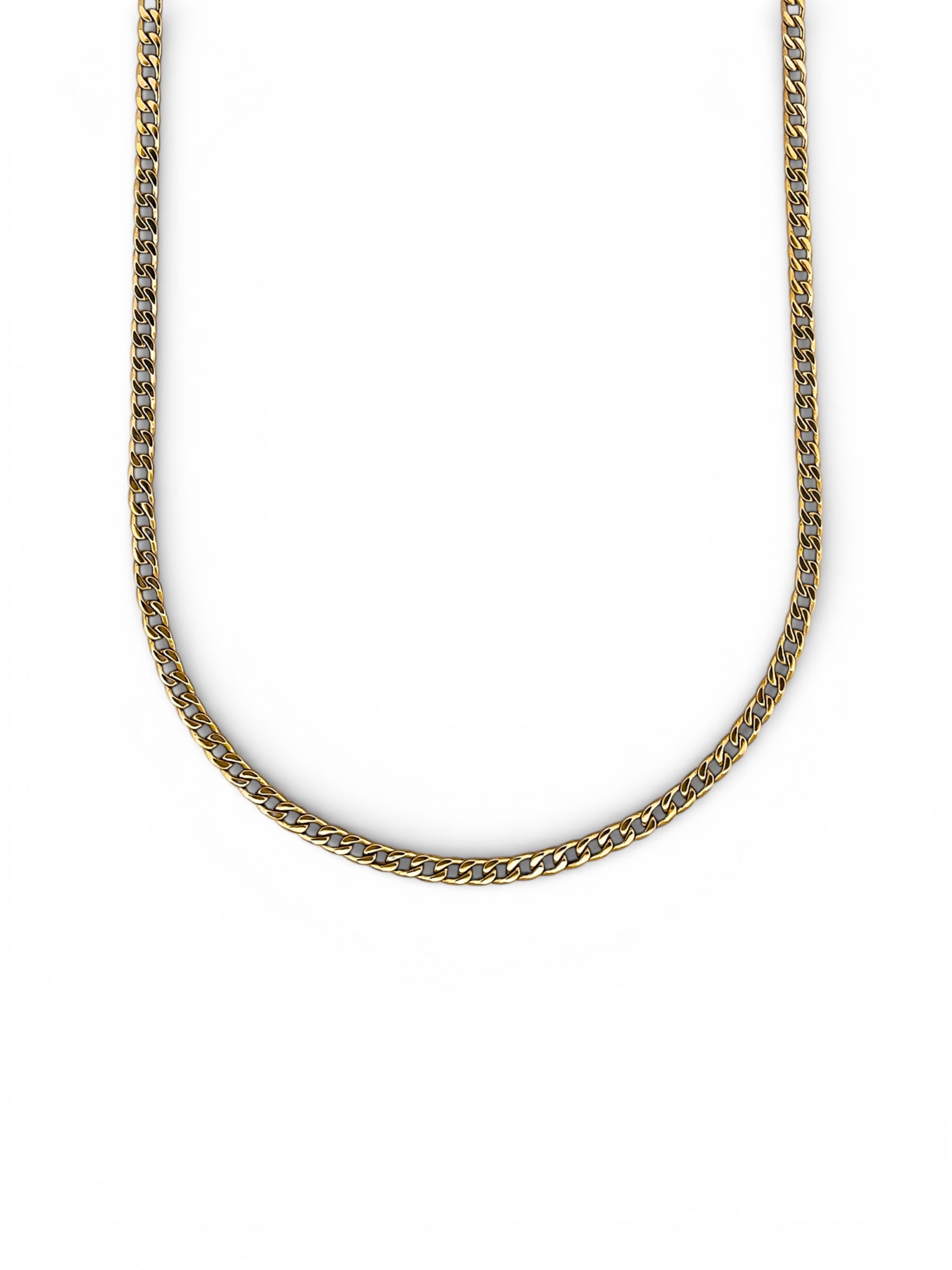 Comprar cadena barbada realizada en oro amarillo de 18kt. Esta cadena dispone de cierre tipo mosquetón. Joya unisex. Joyas acondicionadas. Envío GRATIS. Ian'Or.