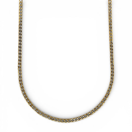 Comprar cadena barbada realizada en oro amarillo de 18kt. Esta cadena dispone de cierre tipo mosquetón. Joya unisex. Joyas acondicionadas. Envío GRATIS. Ian'Or.