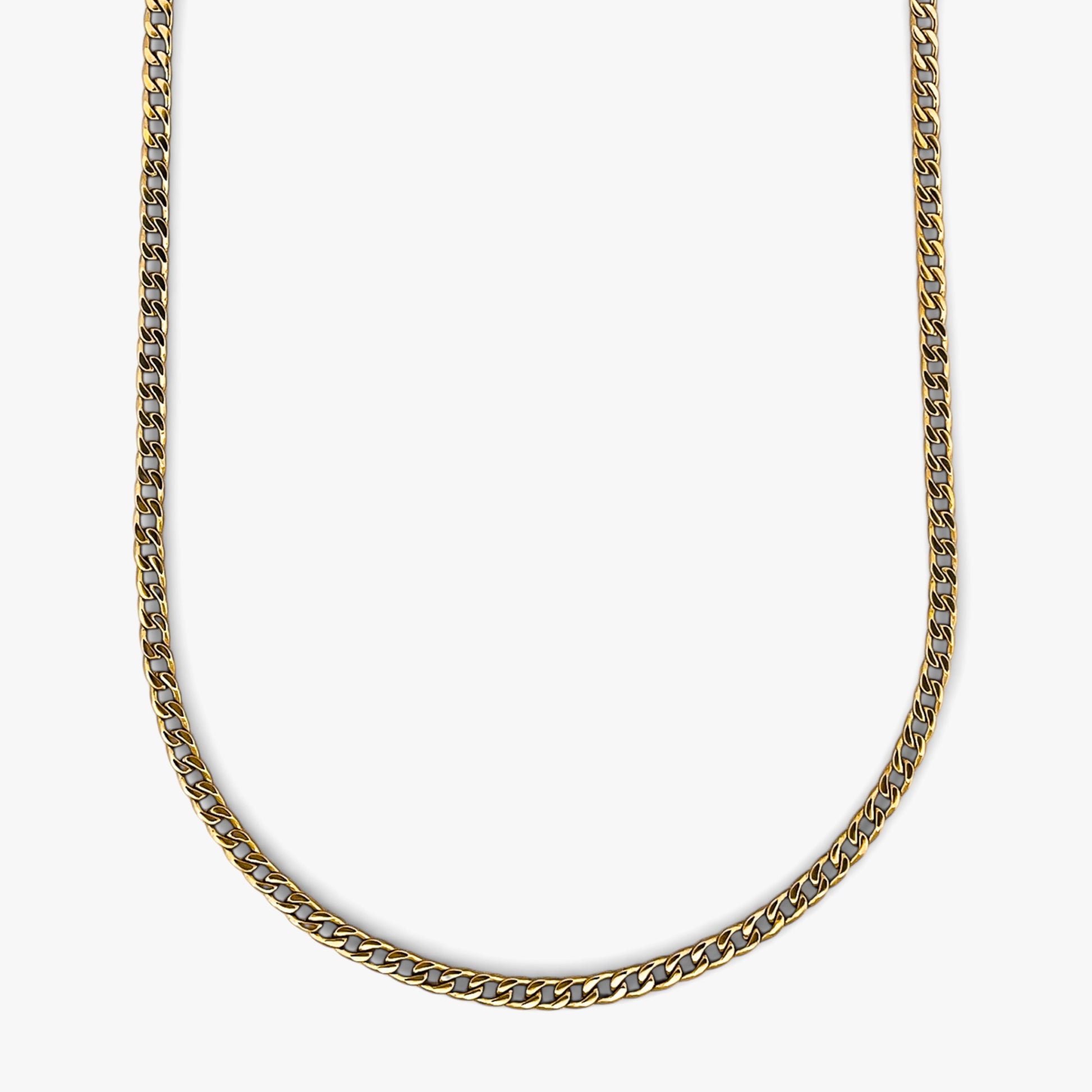 Comprar cadena barbada realizada en oro amarillo de 18kt. Esta cadena dispone de cierre tipo mosquetón. Joya unisex. Joyas acondicionadas. Envío GRATIS. Ian'Or.