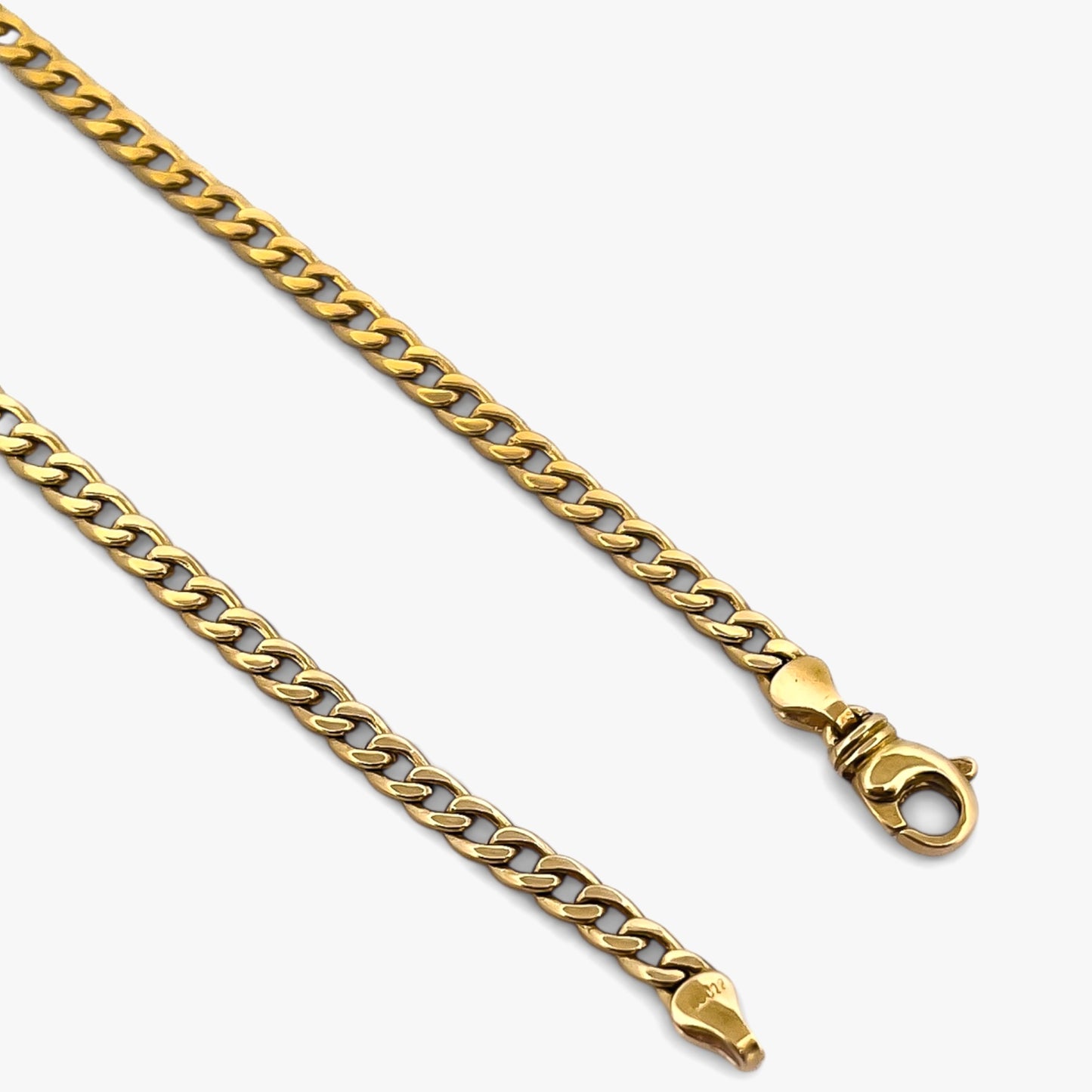 Comprar cadena barbada realizada en oro amarillo de 18kt. Esta cadena dispone de cierre tipo mosquetón. Joya unisex. Joyas acondicionadas. Envío GRATIS. Ian'Or.