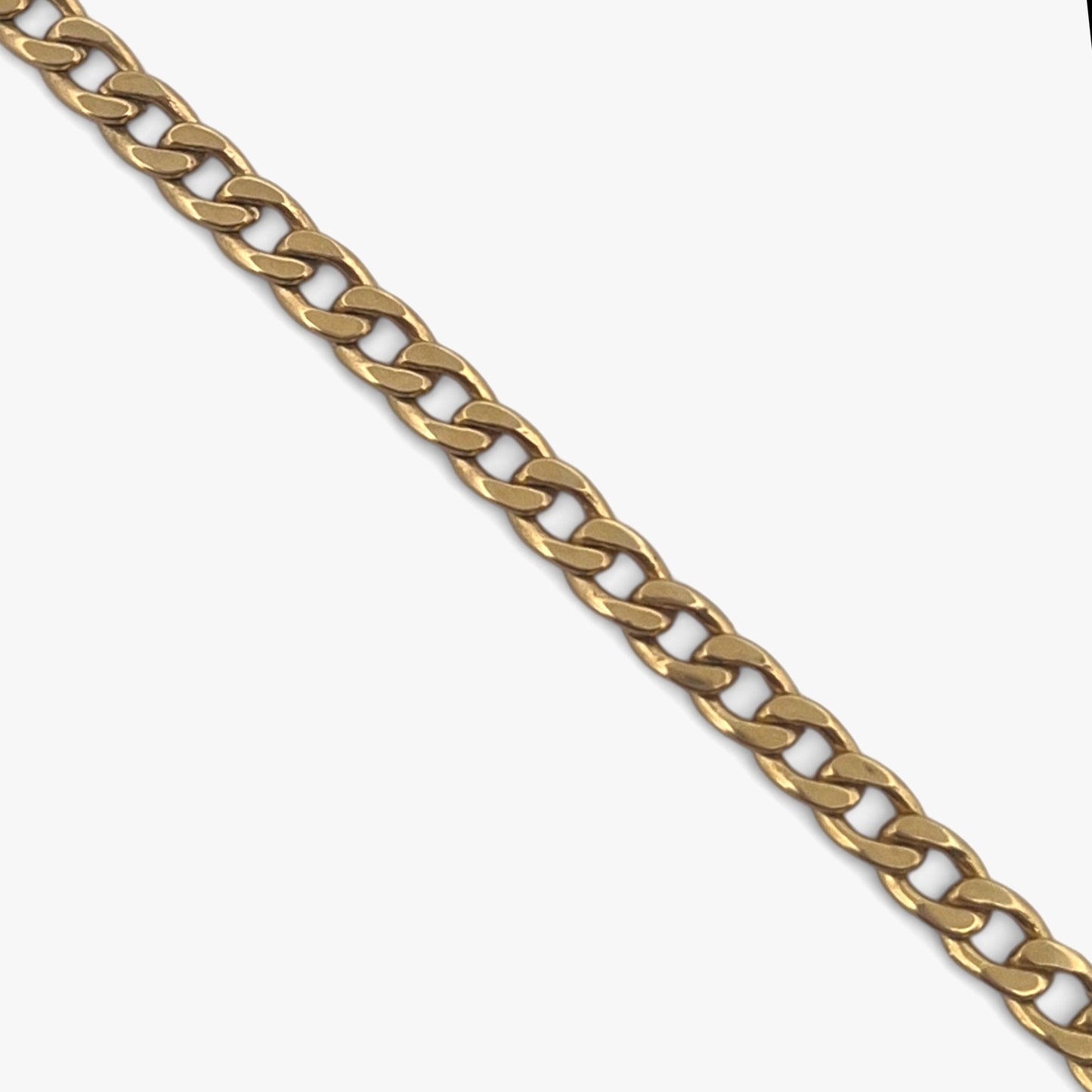 Comprar cadena barbada realizada en oro amarillo de 18kt. Esta cadena dispone de cierre tipo mosquetón. Joya unisex. Joyas acondicionadas. Envío GRATIS. Ian'Or.