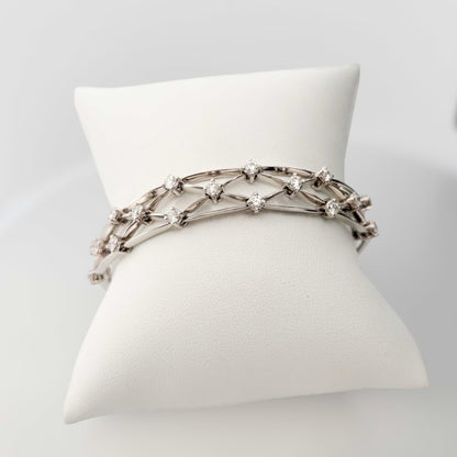 14205GM - Brazalete en oro blanco y diamantes