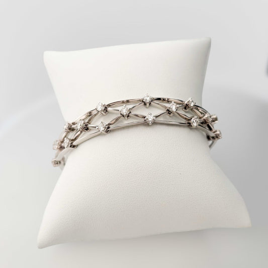 14205GM - Brazalete en oro blanco y diamantes