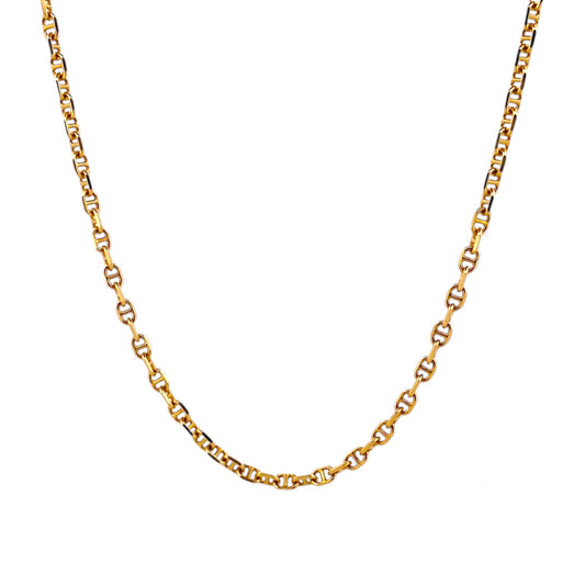 14224GM - Collar cadena forzada con barras oro 18kt - 61cm