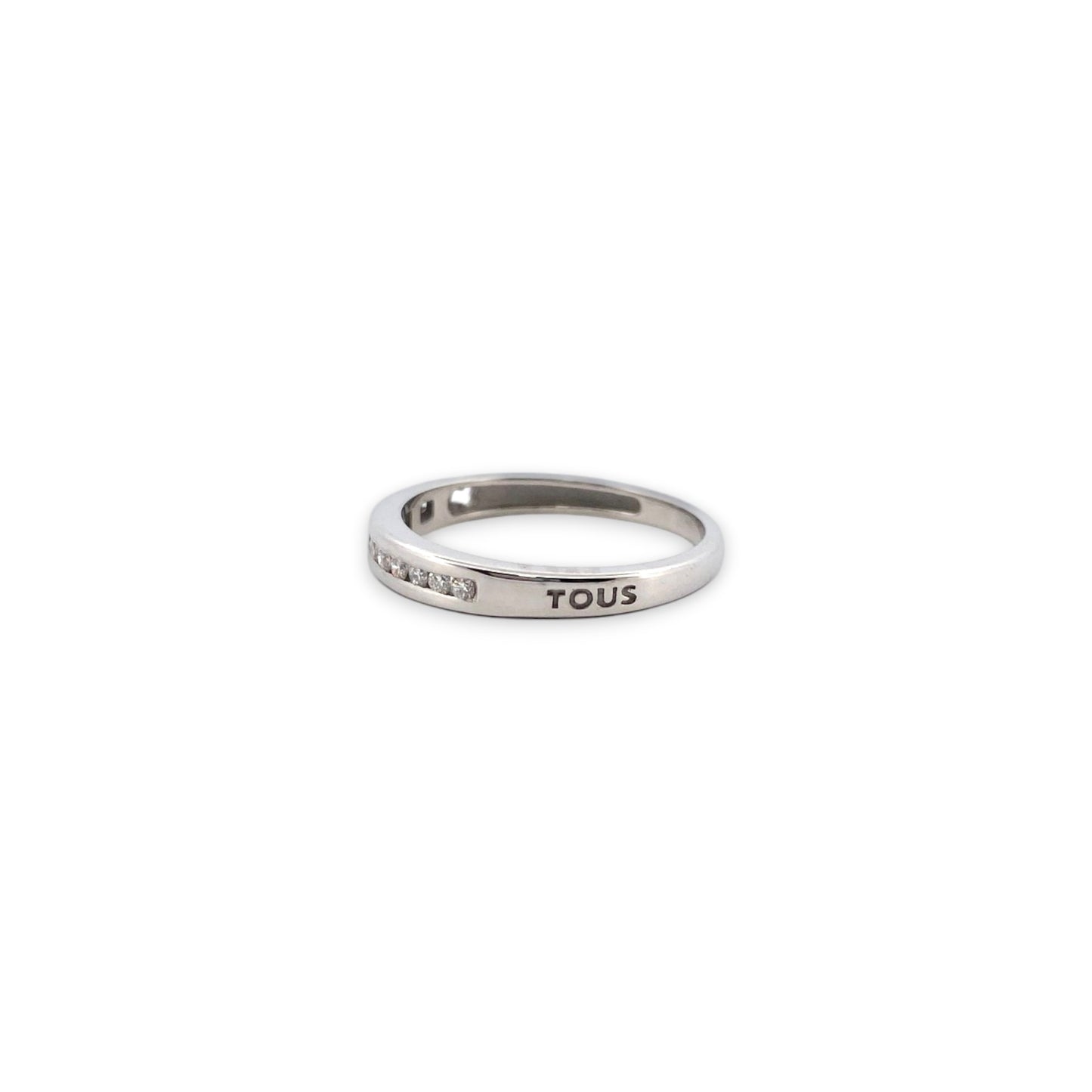 14295GM - Media alianza TOUS oro blanco 18kt con carril 12 brillantes