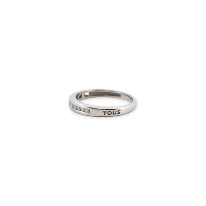 14295GM - Media alianza TOUS oro blanco 18kt con carril 12 brillantes