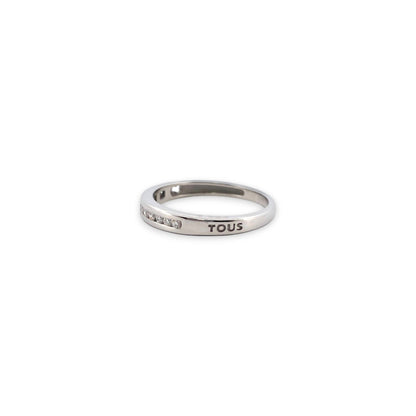 14295GM - Media alianza TOUS oro blanco 18kt con carril 12 brillantes