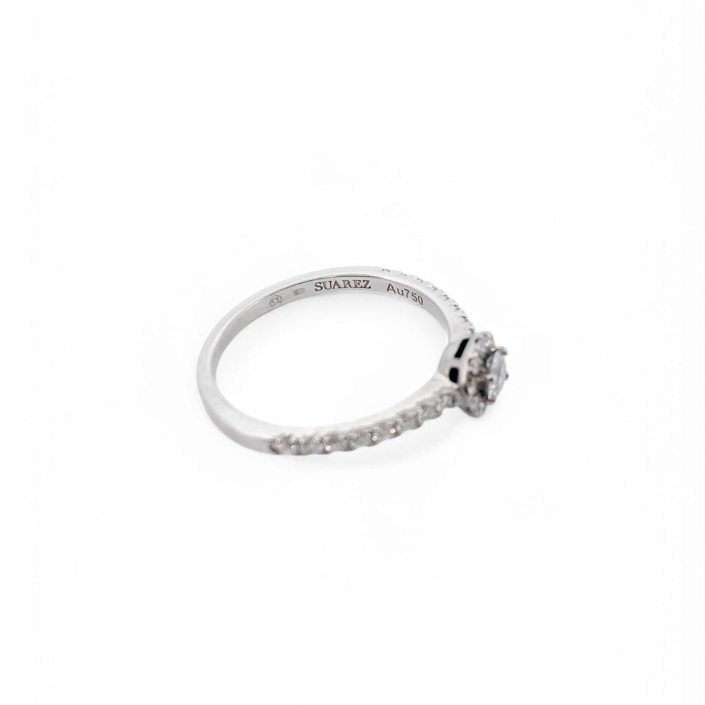 14298GM - Anillo Suarez oro blanco con rosetón brillantes