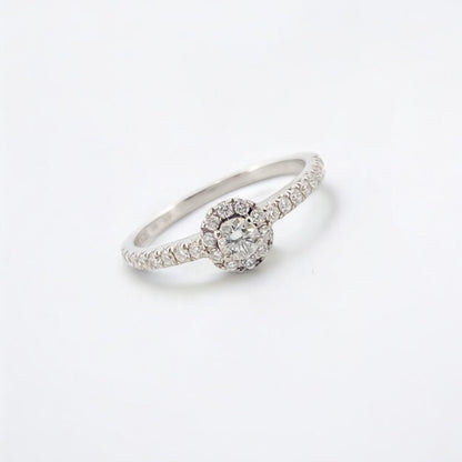 14298GM - Anillo Suarez oro blanco con rosetón brillantes