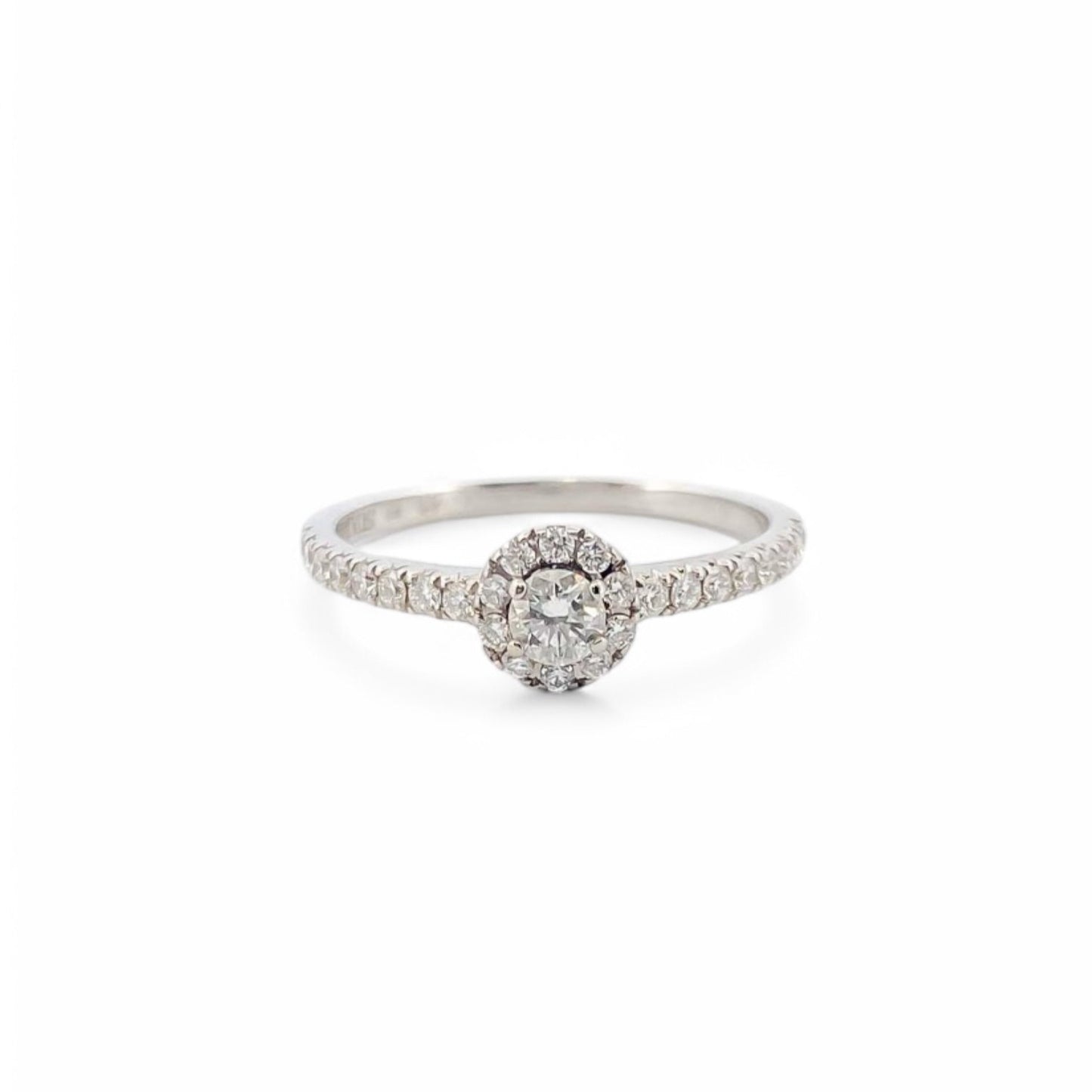 14298GM - Anillo Suarez oro blanco con rosetón brillantes