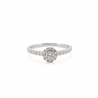 14298GM - Anillo Suarez oro blanco con rosetón brillantes