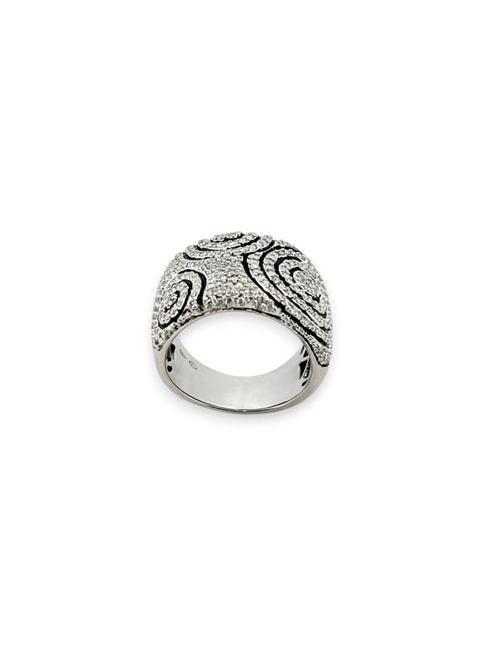 14451GM - Sortija oro blanco con pavé de diamantes