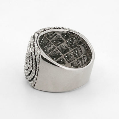 Sortija oro blanco con pavé de diamantes - 14451GM