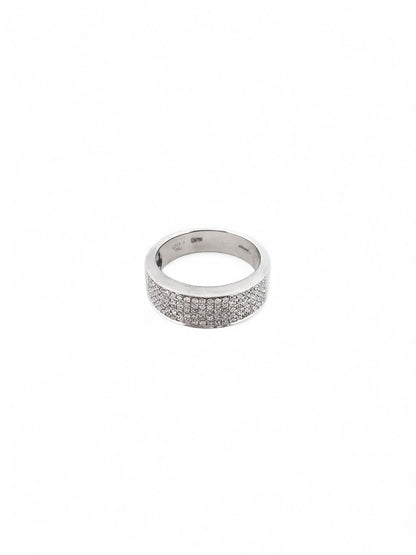 14457GM - Sortija oro blanco de 18kt con pavé de diamantes