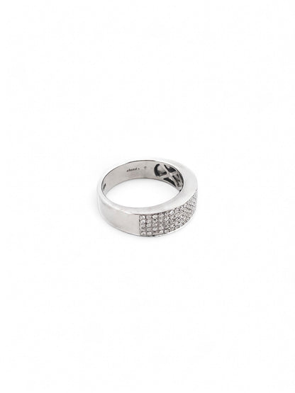 14457GM - Sortija oro blanco de 18kt con pavé de diamantes
