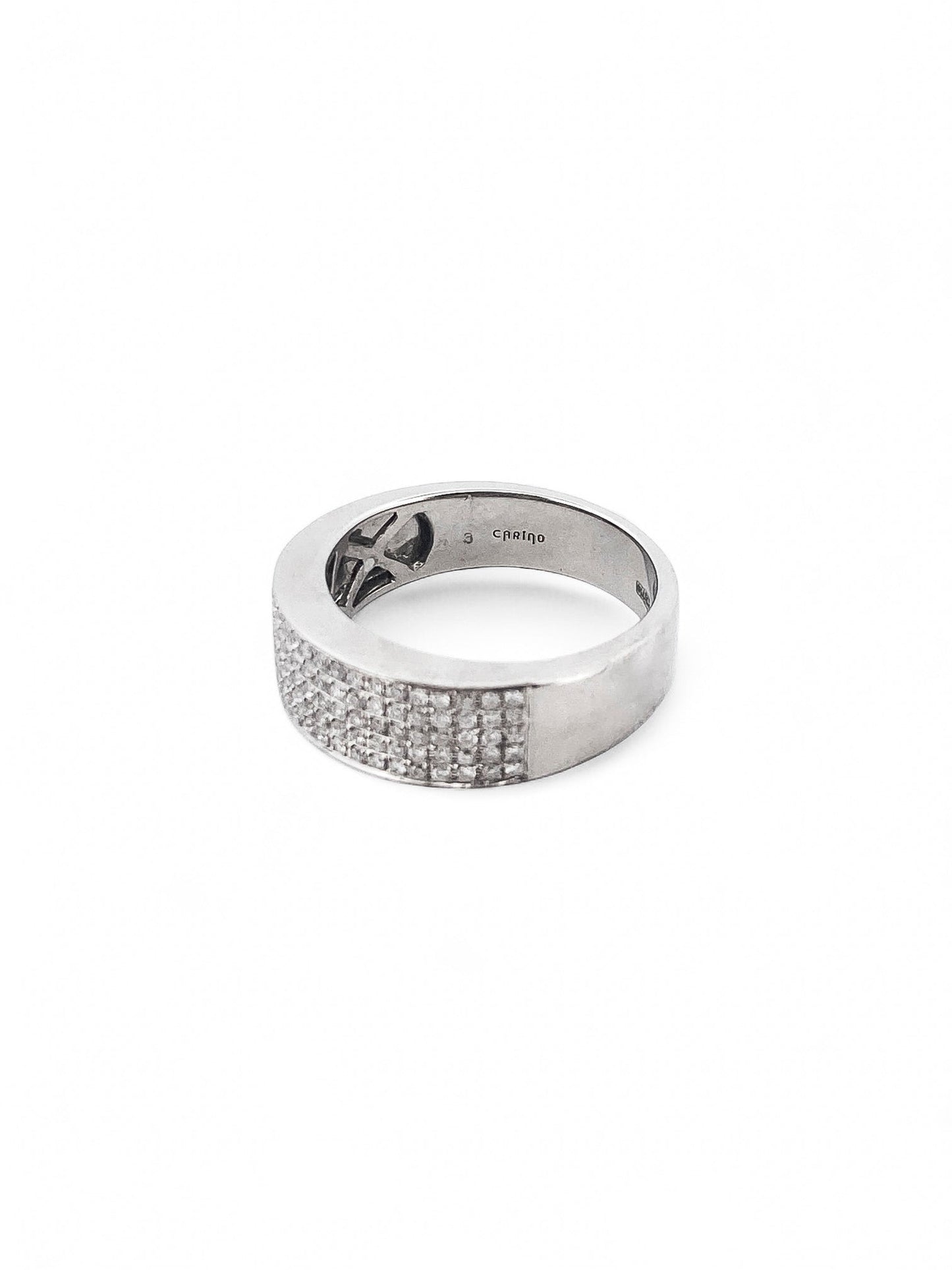 14457GM - Sortija oro blanco de 18kt con pavé de diamantes