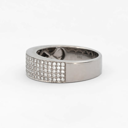 Comprar anillo realizado en oro blanco de 18kt con pavé de diamantes talla brillante. Joyas de segunda mano restauradas. Joyería Ian'Or. Envío gratis.