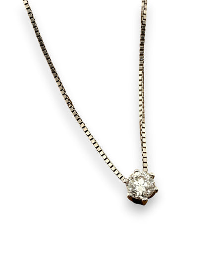 14469GM - Collar oro blanco 18kt y brillante