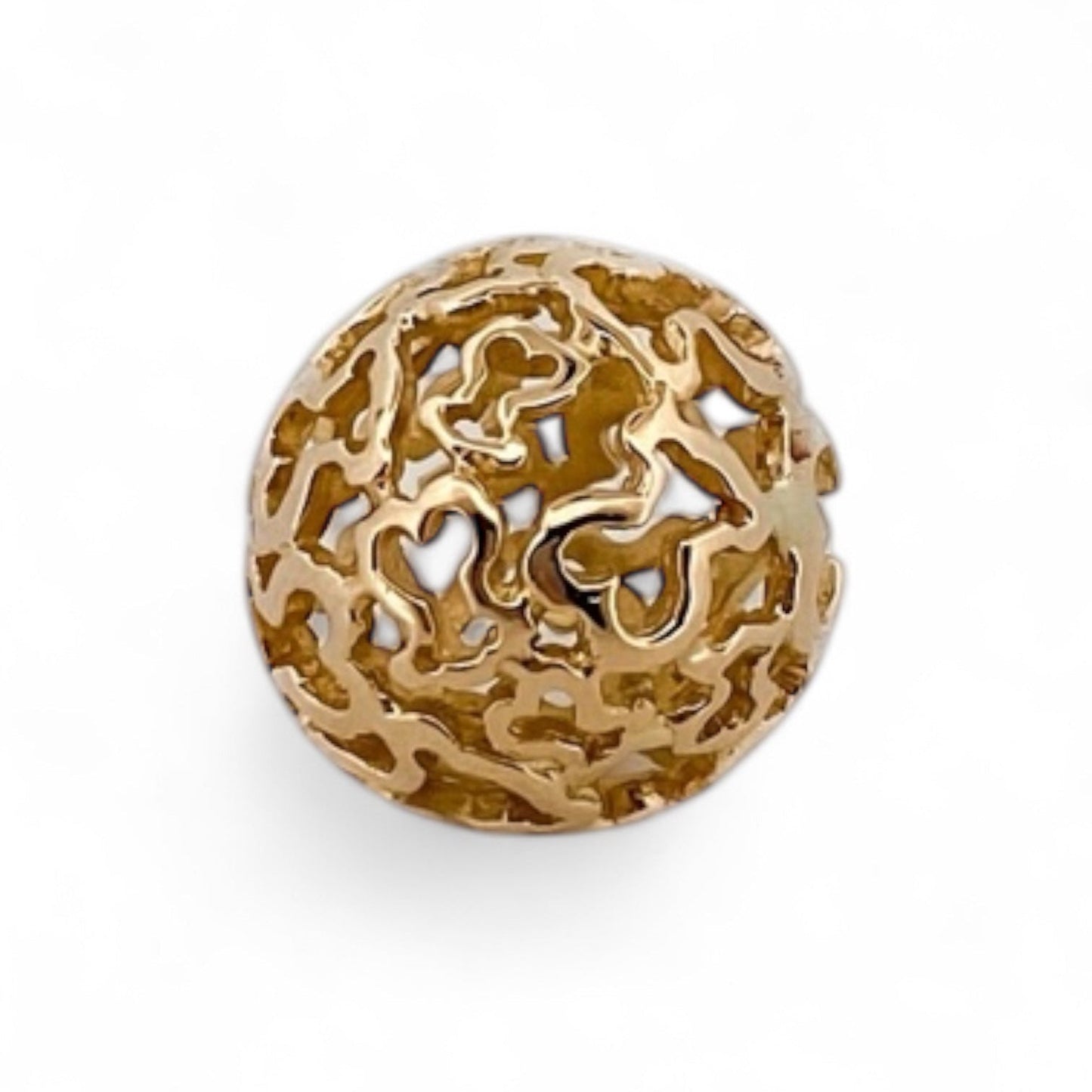 Comprar colgante en forma de bola hueca con la silueta de los icónicos ositos de la firma Tous en oro amarillo de 18kt. Venta de joyas Tous segunda mano.