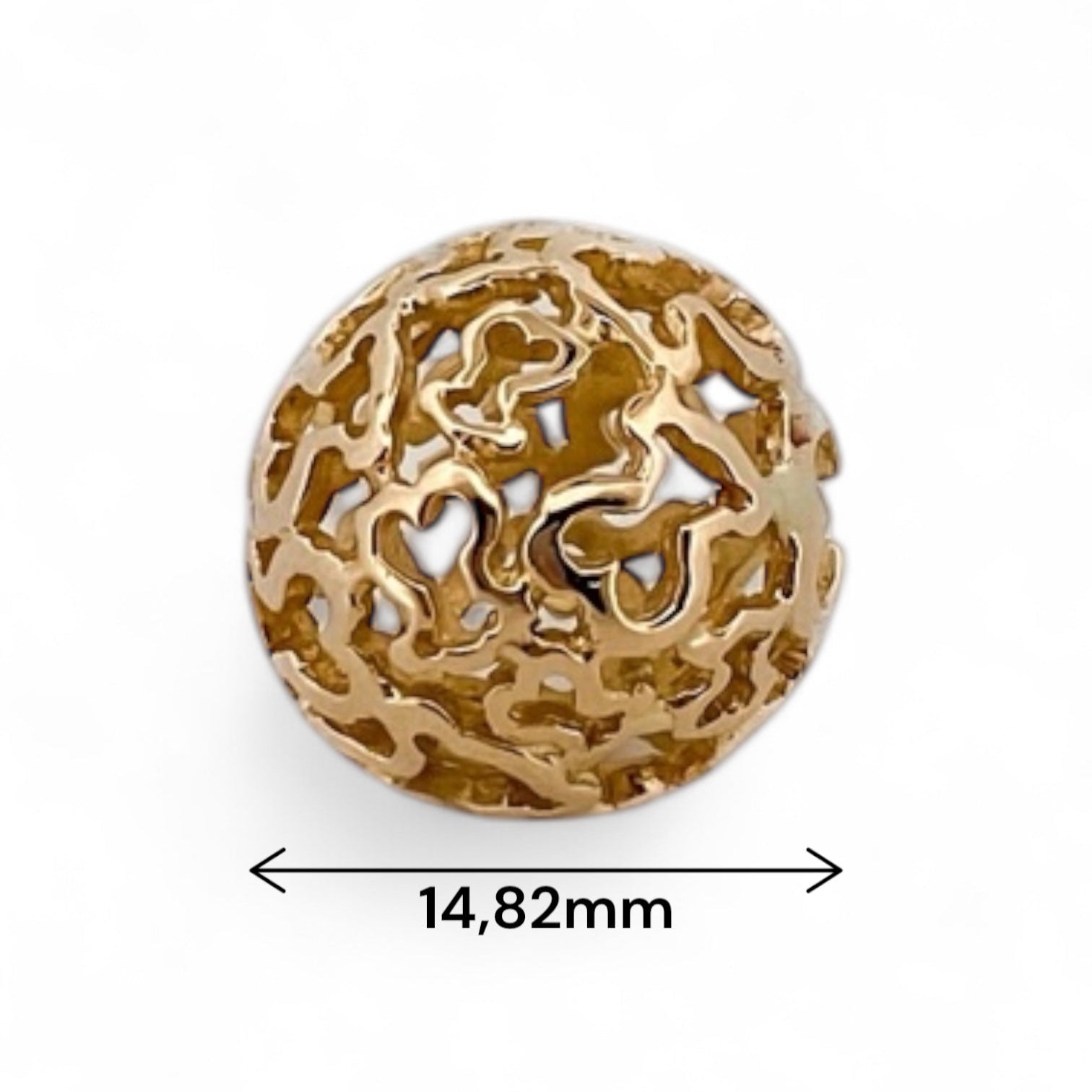 Comprar colgante en forma de bola hueca con la silueta de los icónicos ositos de la firma Tous en oro amarillo de 18kt. Venta de joyas Tous segunda mano.