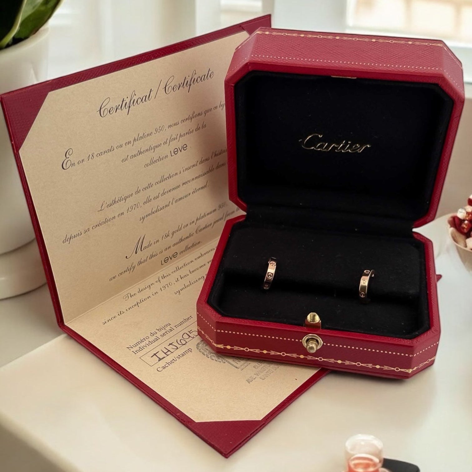 Pendientes de aro Cartier Love oro rosa – Joyería Ian'or