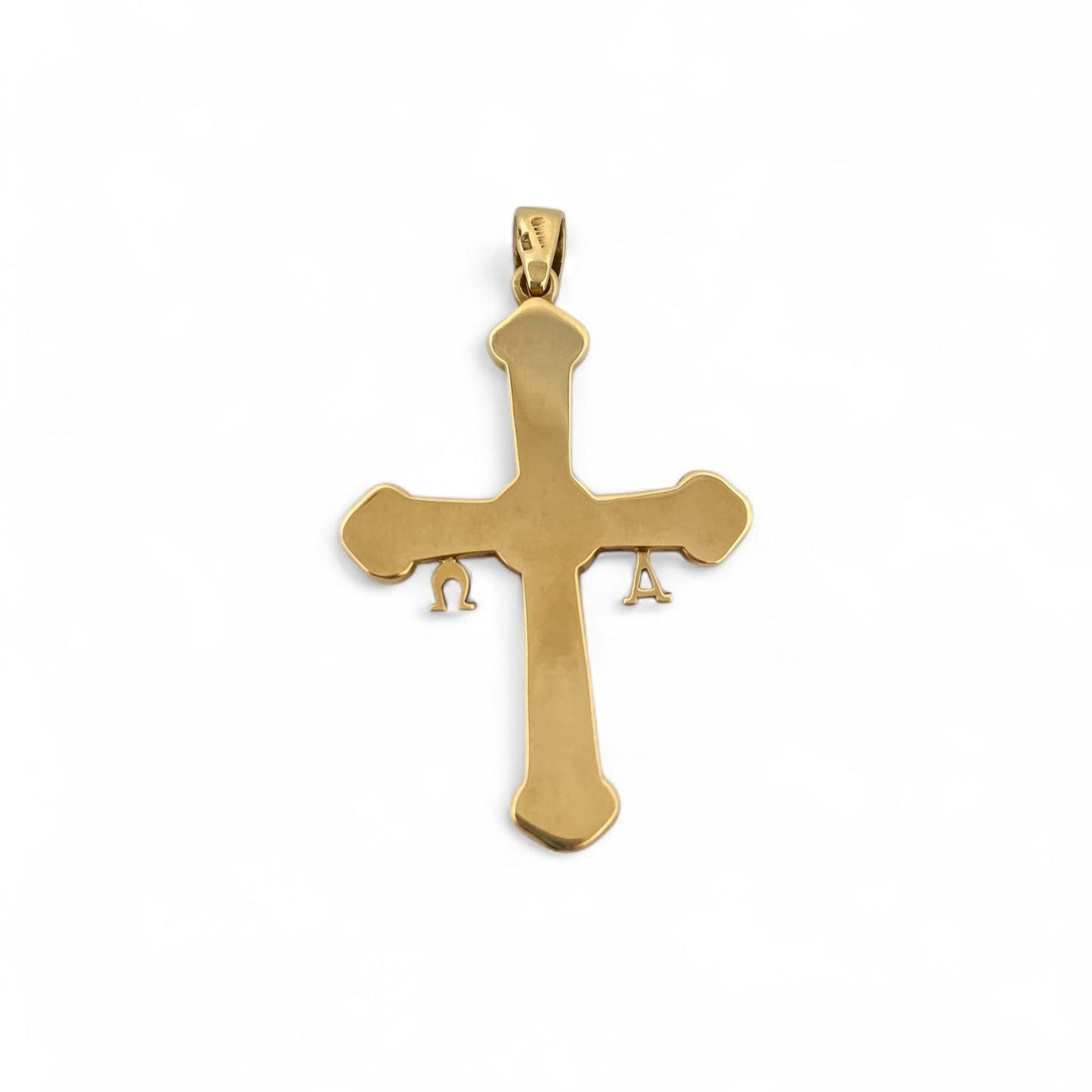 Comprar colgante cruz de la Victoria  Asturiana en oro amarillo de 18kt con 28 piedras de colores. Joyería Ian'Or. Joyas acondicionadas para una nueva vida. Envío gratis.