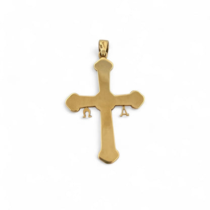 Comprar colgante cruz de la Victoria  Asturiana en oro amarillo de 18kt con 28 piedras de colores. Joyería Ian'Or. Joyas acondicionadas para una nueva vida. Envío gratis.