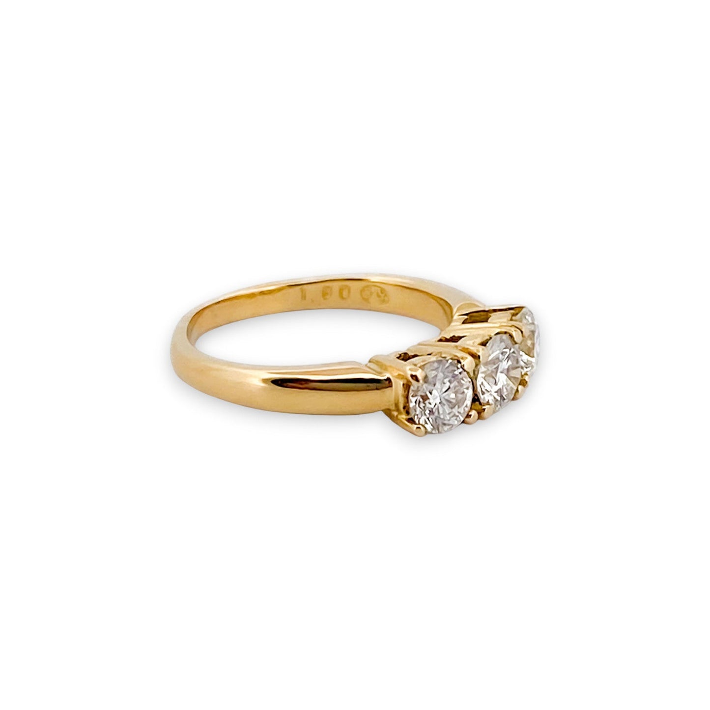 14585GM - Anillo tresillo oro amarillo 18kt y brillantes