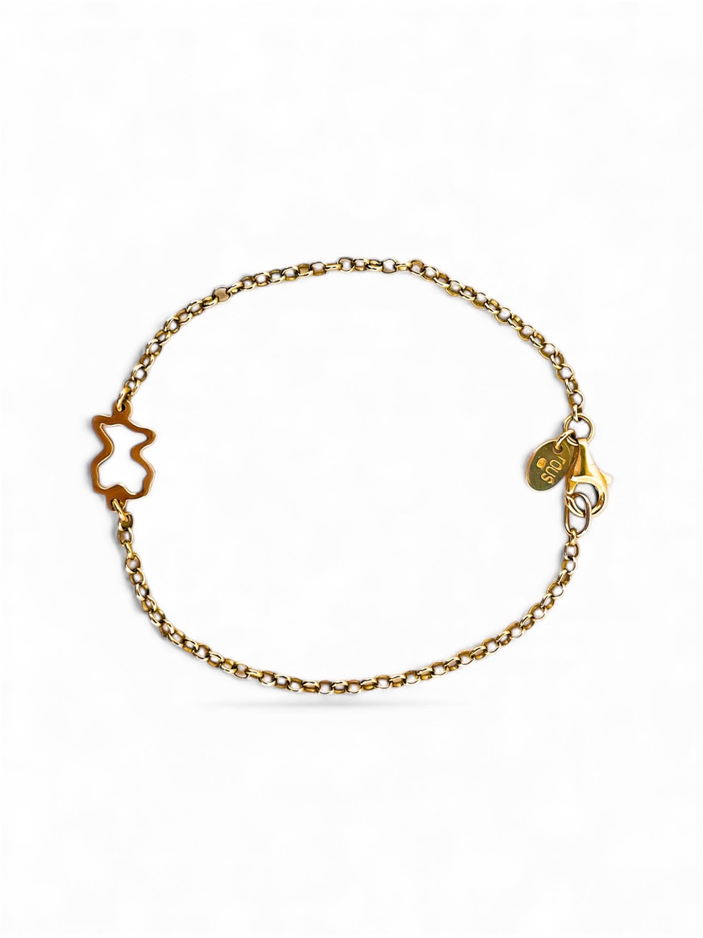 Comprar pulsera original bebe de TOUS realizado en oro amarillo de 18kt y oso icónico de la marca. Joyas de TOUS originales de oro al mejor precio.