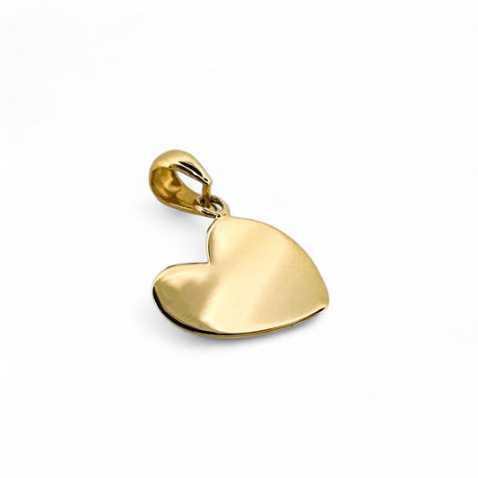 Comprar colgante de oro amarillo de 18kt en forma de corazón liso. Joyas de segunda mano. Joyas en forma de corazón. Joyas restauradas. Envío gratis. Ian'Or.