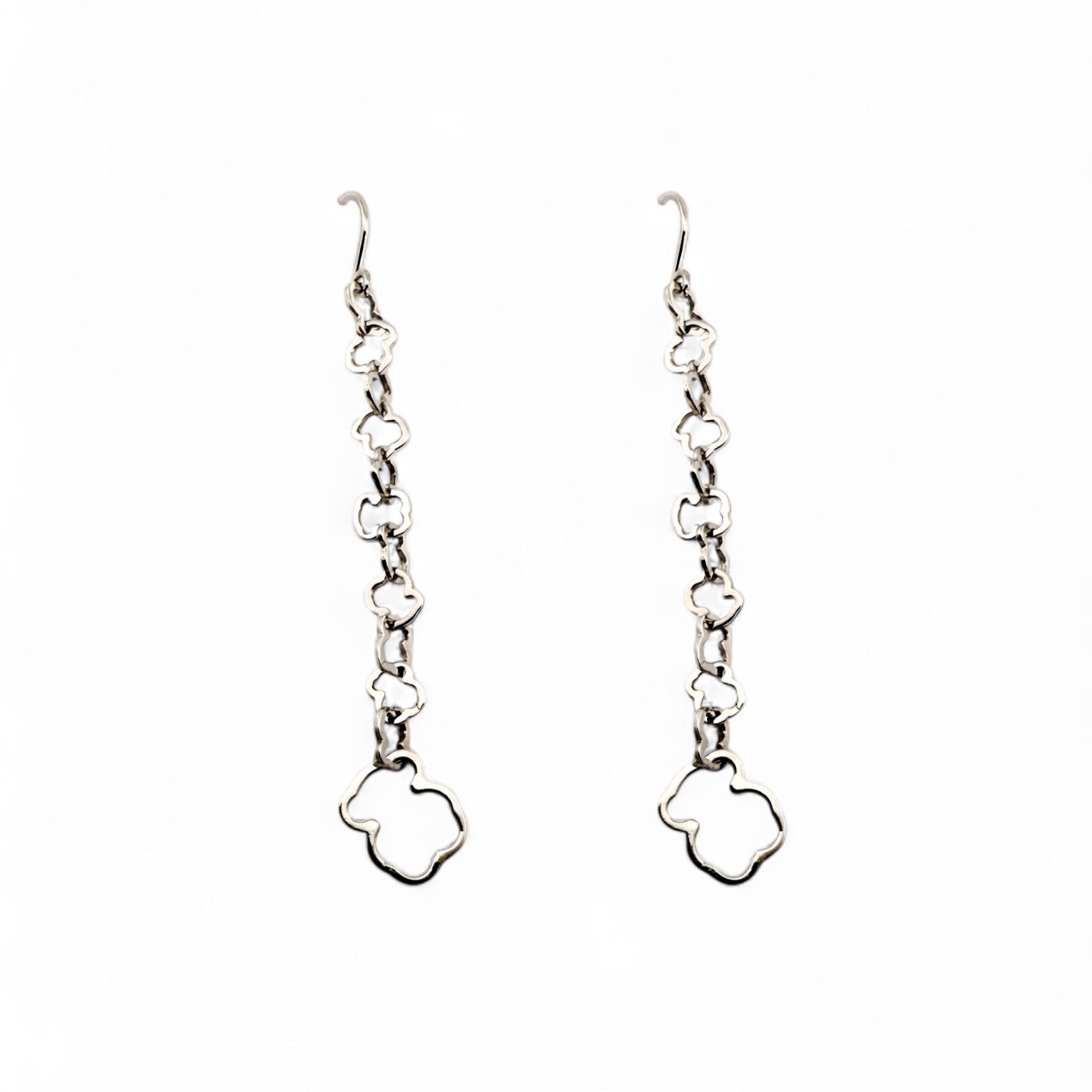 Comprar pendientes r oro blanco de 18kt  TOUS originales de la colección Carrusel con los icónicos ositos eslabonados. Joyas Tous de segunda mano baratas