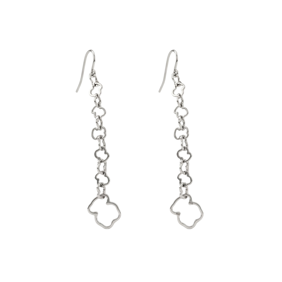 Comprar pendientes r oro blanco de 18kt  TOUS originales de la colección Carrusel con los icónicos ositos eslabonados. Joyas Tous de segunda mano baratas