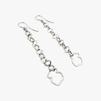 Comprar pendientes oro blanco de 18kt  TOUS originales de la colección Carrusel con los icónicos ositos eslabonados. Joyas Tous de segunda mano baratas