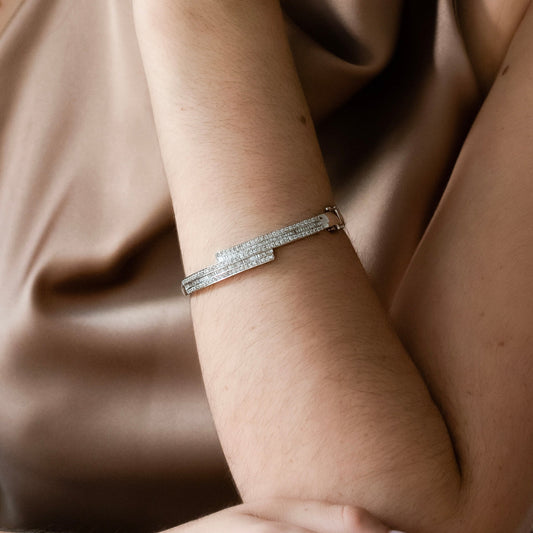14756GM - Pulsera esclava oro blanco 18kt con diamantes
