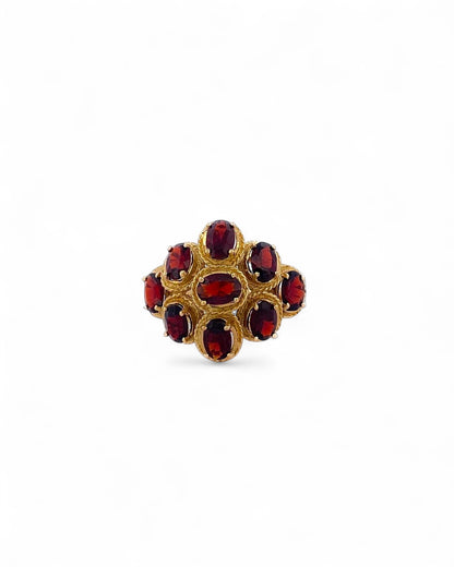 14930GM - Sortija oro amarillo 18kt con granates