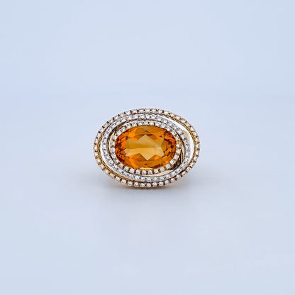 14936GM - Sortija oro amarillo 18kt brillantes y citrino