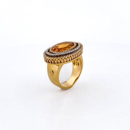 14936GM - Sortija oro amarillo 18kt brillantes y citrino