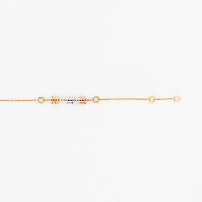 Comprar pulsera Bvlgari modelo B.zero realizada en oro amarillo, blanco y rosa de 18kt. Cierre tipo mosquetón. Joyas Bvlgari. Joyería Ian'Or. Envio GRATIS.