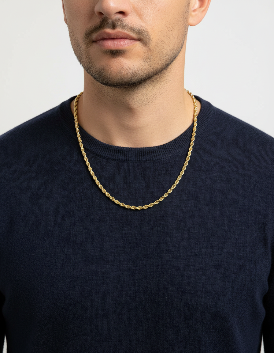 15068GM - Cadena cordón salomónico oro amarillo 18kt - 50cm