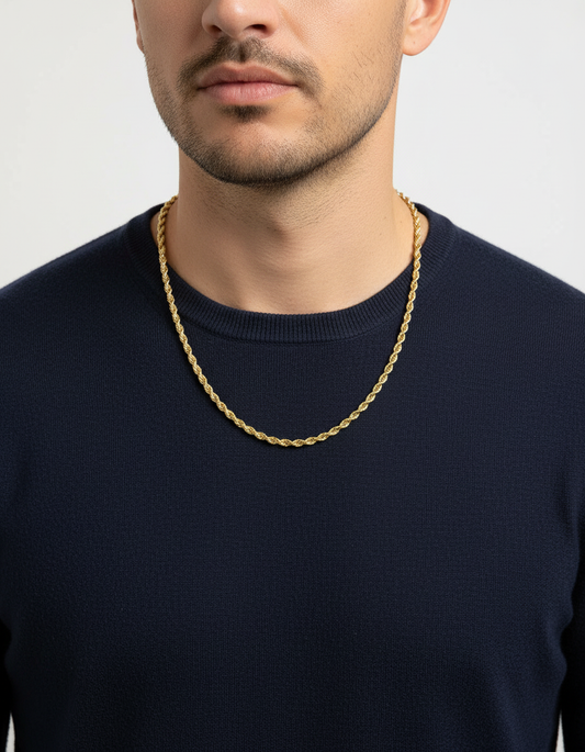 15068GM - Cadena cordón salomónico oro amarillo 18kt - 50cm