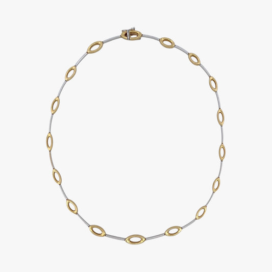 Collar semirrígido en oro blanco y amarillo de 18kt - 15071GM