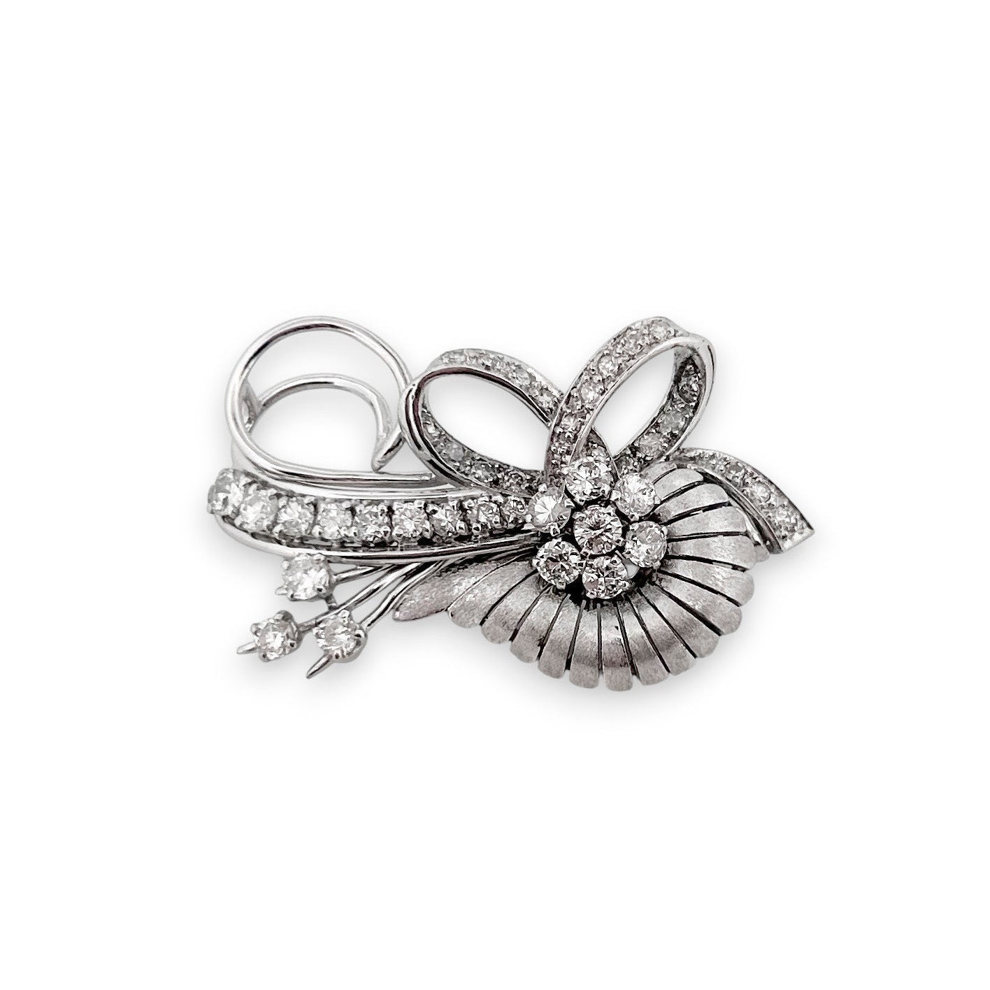 15076GM - Broche vintage de platino y diamantes